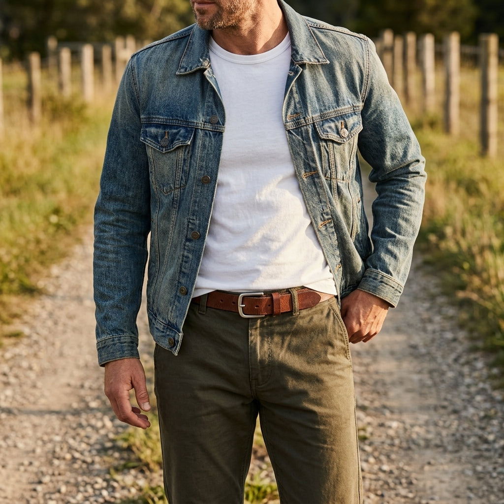 Olive chinos · Trucker