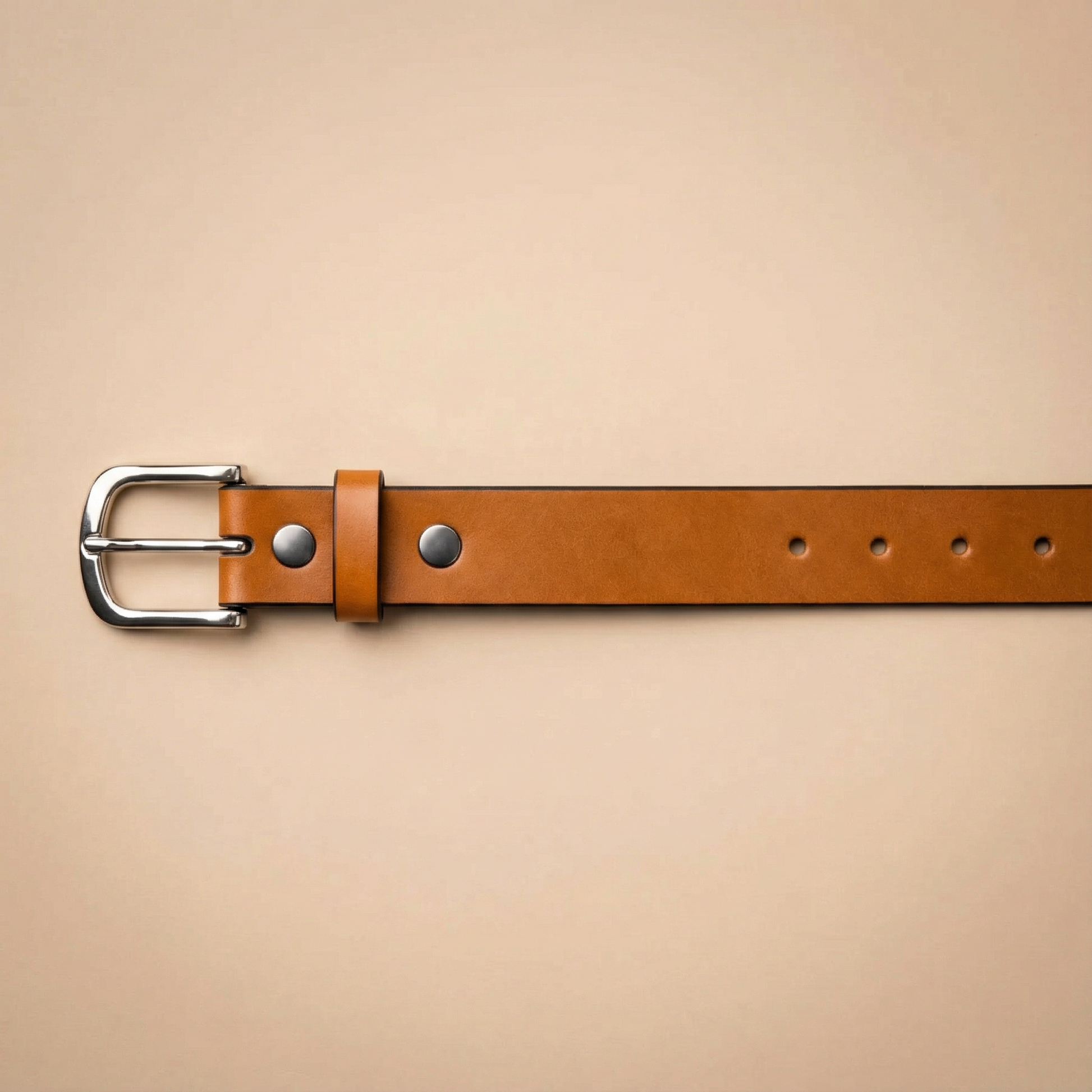 Bellvari Buckhorn leather belt edge view.
