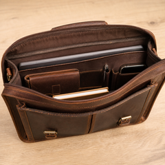 Full-Grain Leather Messenger Briefcase — view 4