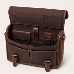 Full-Grain Leather Messenger Briefcase — view 3