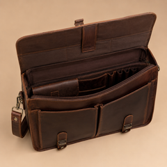 Full-Grain Leather Messenger Briefcase — view 7