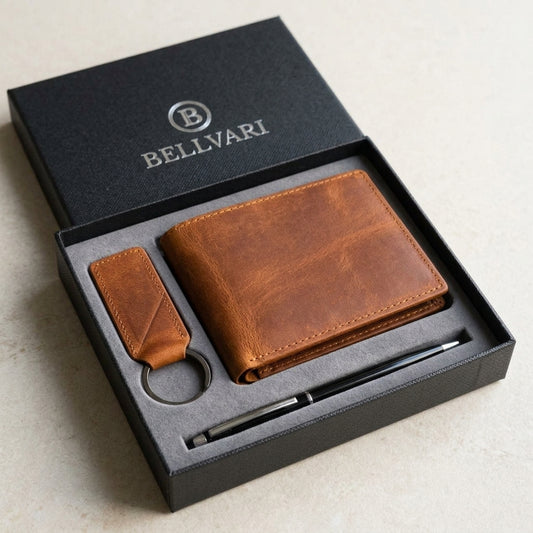 The Carry Set in the gift box — angled