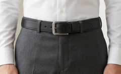 The Draftsman belt worn with charcoal tailored trousers and a white dress shirt. — view 5