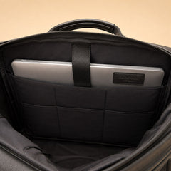 Black — laptop in the padded back-wall sleeve of the messenger briefcase — view 22
