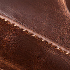 Brown — crazy horse full-grain leather grain macro — view 11