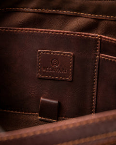 Brown — interior BELLVARI leather logo patch — view 14