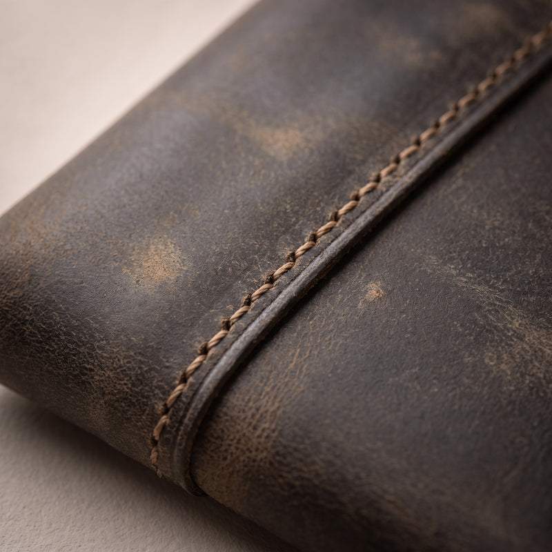 Cream stitching seam.