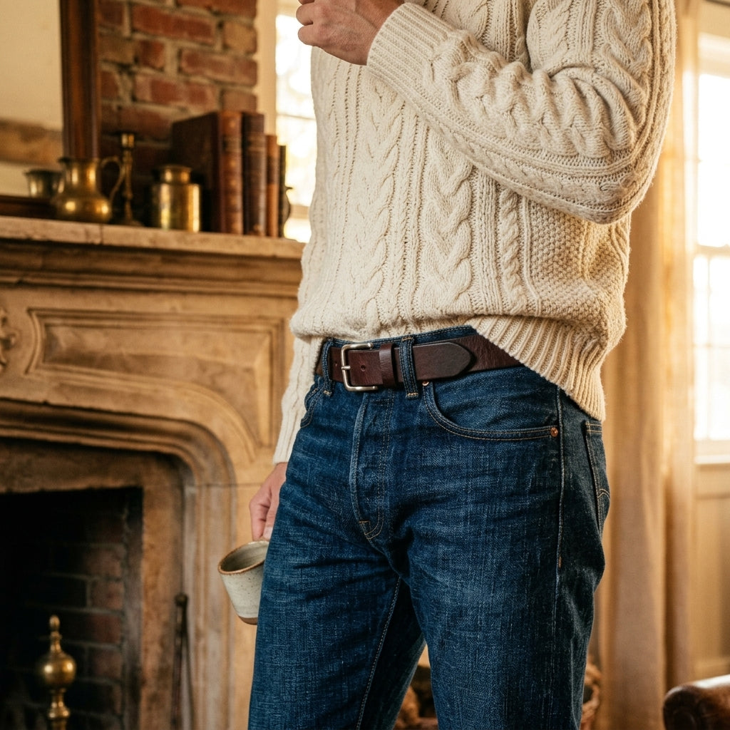 Denim · Cable knit
